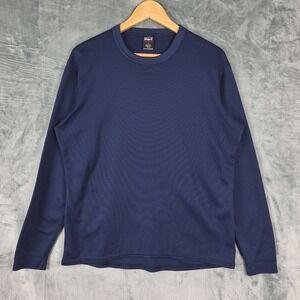 Vintage Patagonia Capilene Shirt Medium Blue Base Layer Outdoor Hiking Athletic